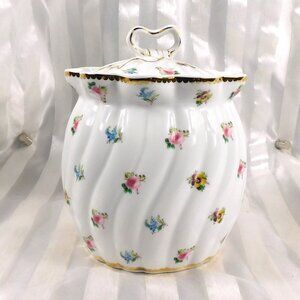 Godinger Floral Biscuit Jar and Lid in Rosebud  # 27129